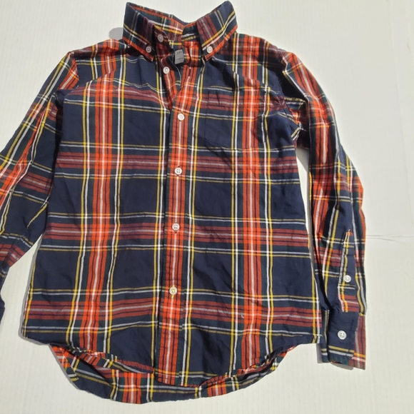 J. CREW CREWCUTS Kid’s Relaxed Fit Stewart Plaid  Holiday Shirt sz 8 - Picture 2 of 7